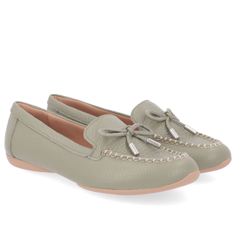 Mocassim Verde Militar Couro Macio Com Tecnologia Hidratante Aloe Vera