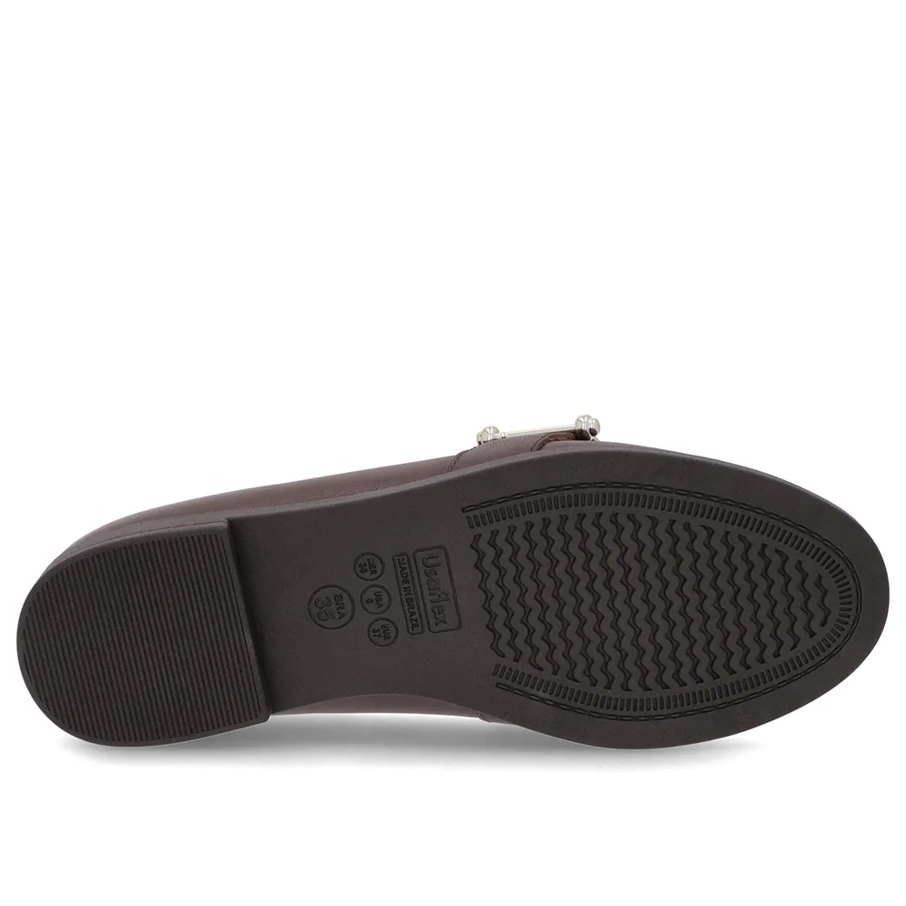 Mocassim Marrom Couro Liso Confortável Design Clássico Masculino