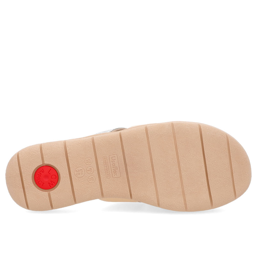 Slide Laranja Feminino Couro Napa Tiras Strass Palmilha Massageadora